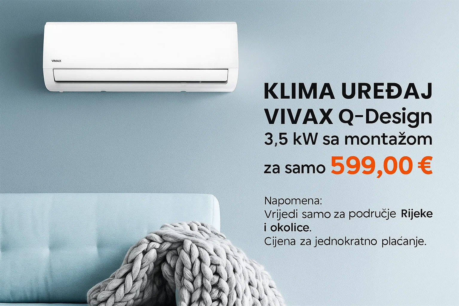 VIVAX klima uređaj Q-design + montaža AKCIJA!